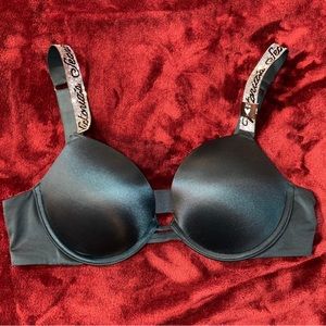 Victoria Secret Emerald Shiny Strap Push Up Bra